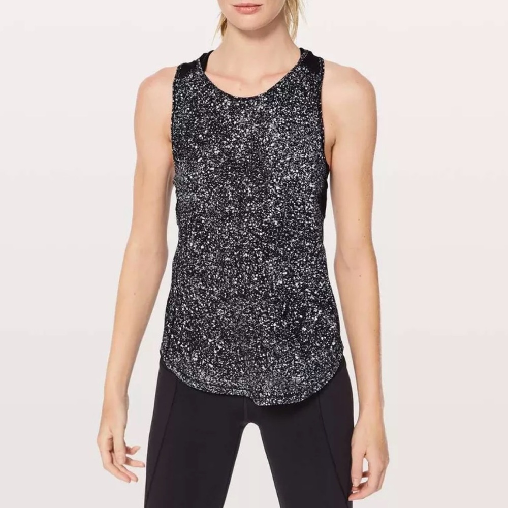 Lululemon Splatter Sculpt Tank Mesh Sleeveless Mesh Top